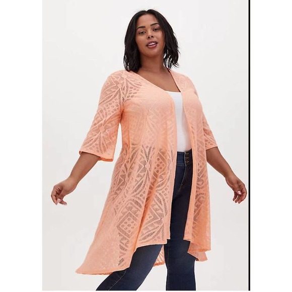 torrid Tops - NWT Torrid Mesh Hi Lo Kimono Wrap Plus Size: 3X/4X